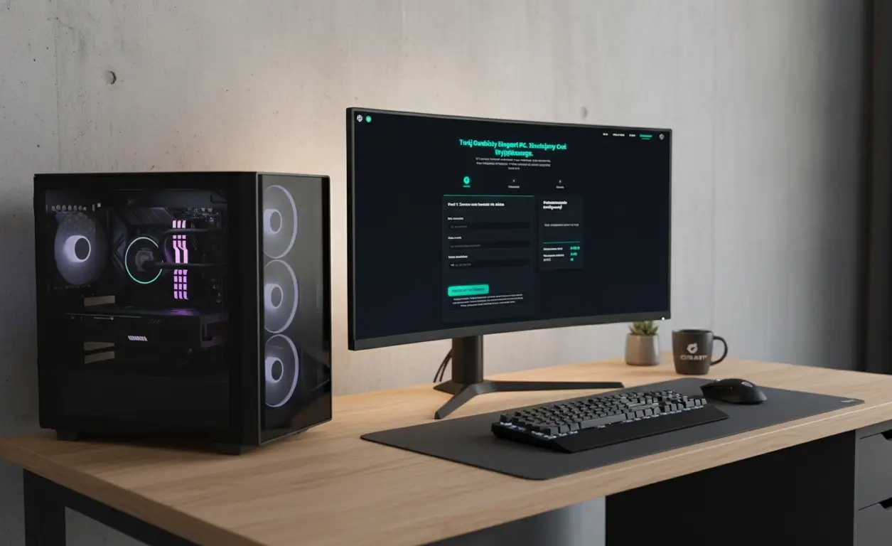 Ekran konfiguratora CoreCraft, symbolizujący personalizację komputera